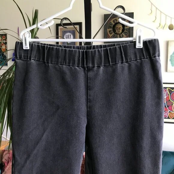 SOFT SURROUNDINGS size L Gray Stretch Denim Metro Legging Pull-On Jeans - Picture 2 of 4